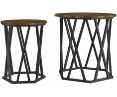 Kavos staliukas 2 pcs Rūkyta ąžuolas