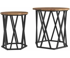 Kavos staliukas 2 pcs Senovinis medis