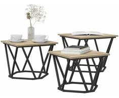 Kavos staliukas 3 pcs Sonoma ąžuolas