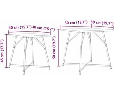 Šoninių staliukų komplektas 2 pcs Senas medis ir juoda