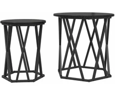 Kavos staliukas 2 pcs Juodas ąžuolas
