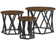 Nesting šoninis stalas 3 pcs Rūkyta ąžuolas
