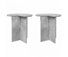 Šoninis stalas 2 pcs Betono pilka Ø 39 x 38 cm Apdirbta mediena