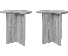 Šoninis stalas 2 pcs Pilka sonoma ąžuolo Ø 39 x 38 cm