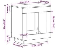Šoninis stalas Betono pilka 60 x 40 x 65 cm Apdirbta mediena