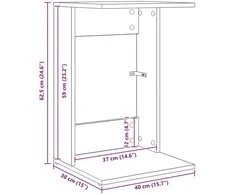Šoninis stalas Pilkas Sonoma 40 x 38 x 62,5 cm Apdirbta mediena