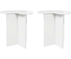 Šoninis stalas su saugykla 2 pcs Itin blizgi balta Ø 39 x 38 cm