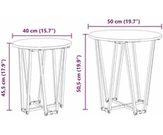 Šoninių staliukų komplektas 2 pcs Amatų ąžuolas ir juoda