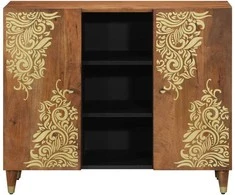 Kabalas su lentyna Ruda 90 x 33 x 75 cm Kietas mango medis