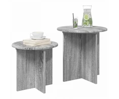 Šoninių staliukų komplektas 2 pcs Pilka sonoma ąžuolo