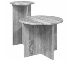 Šoninių staliukų komplektas 2 pcs Pilka sonoma ąžuolo
