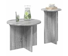 Šoninių staliukų komplektas 2 pcs Pilka sonoma ąžuolo