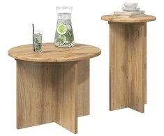 Šoninių staliukų komplektas su saugykla 2 pcs Artisano ąžuolo