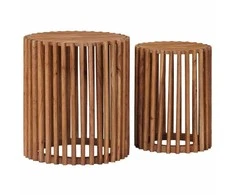 Rankų darbo šoniniai stalų rinkinys 2 pcs Ruda 40 x 40 x 45 cm