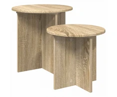 Šoninių staliukų komplektas su saugykla 2 pcs Sonoma ąžuolas