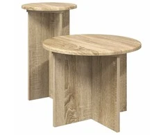 Šoninių staliukų komplektas su saugykla 2 pcs Sonoma ąžuolas
