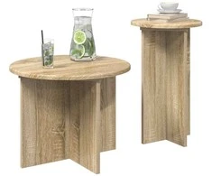 Šoninių staliukų komplektas su saugykla 2 pcs Sonoma ąžuolas