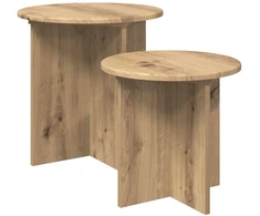 Šoninių staliukų komplektas su saugykla 2 pcs Artisano ąžuolo