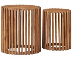 Rankų darbo šoniniai stalų rinkinys 2 pcs Ruda 40 x 40 x 45 cm