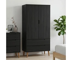Spinta MOLDE Juoda 90 x 55 x 175 cm Pušies medienos masyvas
