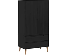 Spinta MOLDE Juoda 90 x 55 x 175 cm Pušies medienos masyvas
