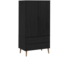 Spinta MOLDE Juoda 90 x 55 x 175 cm Pušies medienos masyvas