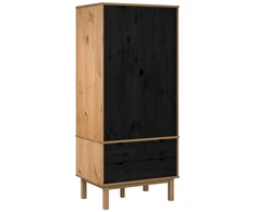 Spinta OTTA Juoda 76,5 x 53 x 172 cm Pušies medienos masyvas