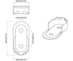 Spinta strypo laikiklis 12 vnt. Baltojo cinko 40 x 18 x 10 mm