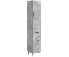 Spintelė 2 pcs Betono pilka 33 x 34,5 x 90 cm Apdirbta mediena