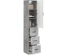 Spintelė 2 pcs Betono pilka 33 x 34,5 x 87 cm Apdirbta mediena