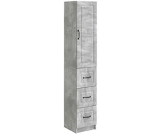 Spintelė 2 pcs Betono pilka 33 x 34,5 x 87 cm Apdirbta mediena