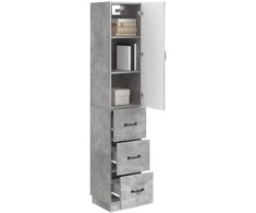 Spintelė 2 pcs Betono pilka 33 x 34,5 x 87 cm Apdirbta mediena