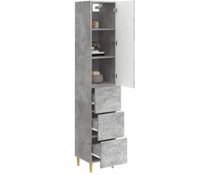 Spintelė 2 pcs Betono pilka 33 x 34,5 x 90 cm Apdirbta mediena