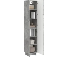 Spintelė 2 pcs Betono pilka 34,5 x 33 x 90 cm Apdirbta mediena