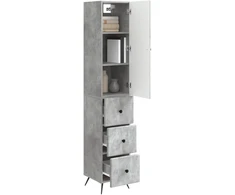 Spintelė 2 pcs Betono pilka 34,5 x 34,5 x 90 cm