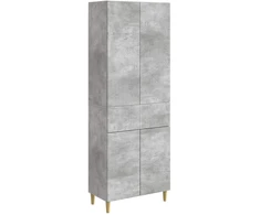 Spintelė 2 pcs Betono pilka 66 x 34,5 x 90 cm Apdirbta mediena
