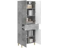 Spintelė 2 pcs Betono pilka 66 x 34,5 x 90 cm Apdirbta mediena