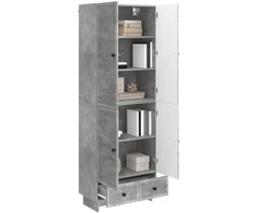 Spintelė 2 pcs Betono pilka 66 x 34,5 x 95 cm Apdirbta mediena