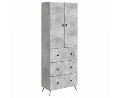 Spintelė 2 pcs Betono pilka 66 x 34,5 x 90 cm Apdirbta mediena