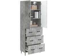 Spintelė 2 pcs Betono pilka 66 x 34,5 x 90 cm Apdirbta mediena