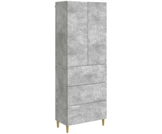 Spintelė 2 pcs Betono pilka 66 x 34,5 x 90 cm Apdirbta mediena