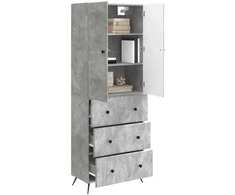 Spintelė 2 pcs Betono pilka 66 x 34,5 x 90 cm Apdirbta mediena