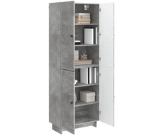 Spintelė 2 pcs Betono pilka 66 x 34,5 x 90 cm Apdirbta mediena
