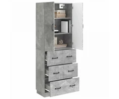 Spintelė 2 pcs Betono pilka 66 x 34,5 x 87 cm Apdirbta mediena
