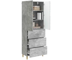 Spintelė 2 pcs Betono pilka 66 x 34,5 x 90 cm Apdirbta mediena