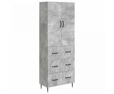 Spintelė 2 pcs Betono pilka 66 x 34,5 x 90 cm Apdirbta mediena
