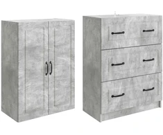 Spintelė 2 vnt. 66 x 34,5 x 87 cm Apdirbta mediena Betono pilka