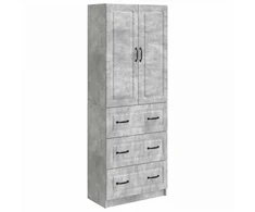 Spintelė 2 pcs Betono pilka 66 x 34,5 x 87 cm Apdirbta mediena
