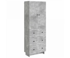 Spintelė 2 pcs Betono pilka 66 x 34,5 x 90 cm Apdirbta mediena