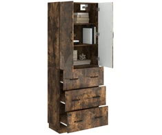 Spintelė 2 pcs Dūminio ąžuolo 66 x 34,5 x 87 cm